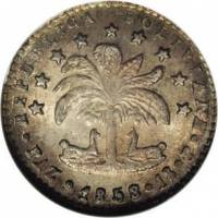 (№1857km131) Монета Боливия 1857 год 1 Sol (Ла-Пас)