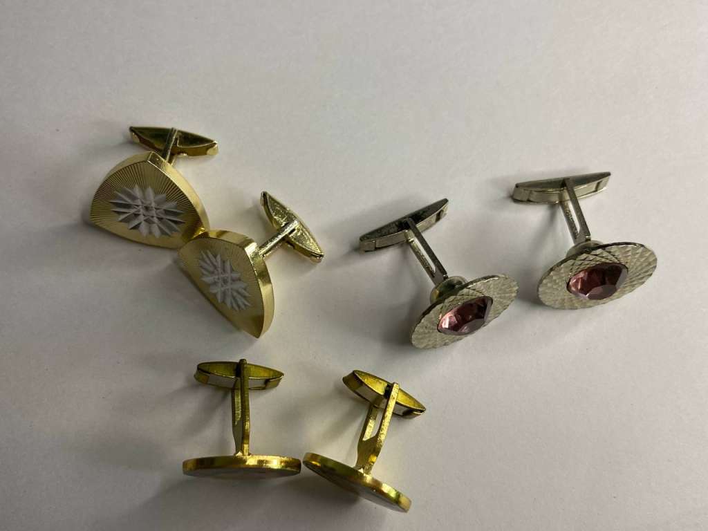 Запонки мужские СССР, 3 пары