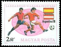 (1978-033) Марка Венгрия "Испания-Австрия"    ЧМ по футболу 1978 Аргентина II Θ