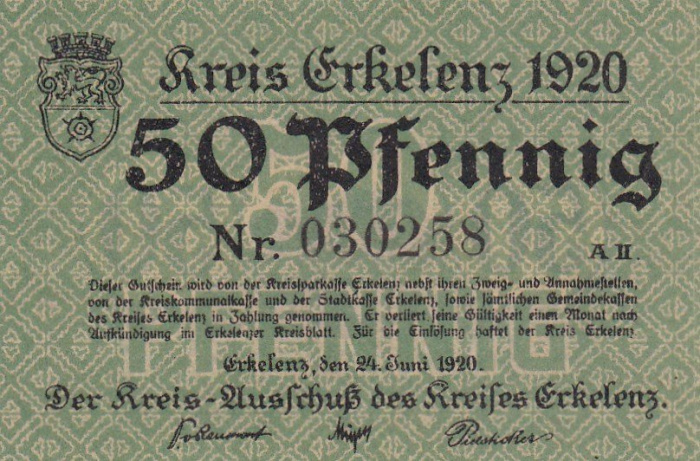 (№1920) Банкнота Германия 1920 год &quot;50 Pfennige&quot;