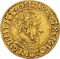 (№1554) Монета Польша 1554 год 1 Dukat