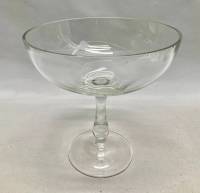 Фруктовница на ножке, стекло, СССР, алмазная резка