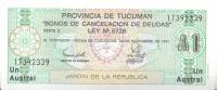 (1991) Банкнота Аргентина (провинция Тукуман) 1991 год 1 аустраль    UNC