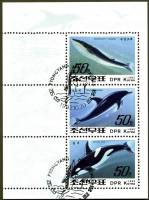 (1992-105a) Лист (3 м) Северная Корея "Морские животные"   Киты III Θ