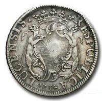 (№1754km66) Монета Италия 1754 год 1 Scudo (Лев сторонников наружу)