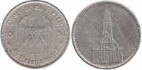 (1934F) Монета Германия 1934 год 5 марок "Кирха в Потсдаме"  Без подписи Серебро Ag 900  F