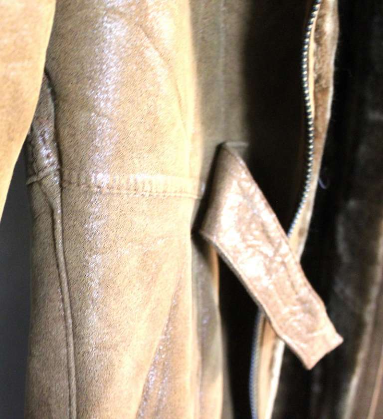 Дубленка Laonuolaosi, женская,с биркой, р-р 50, нубук, мех, отрезан ремень (сост. на фото)