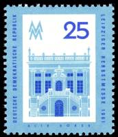 (1961-038) Марка Германия (ГДР) "Старая Биржа"    Ярмарка, Лейпциг III Θ