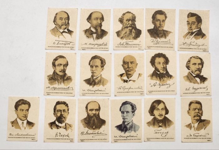 Набор спичечных этикеток Писатели 16 шт