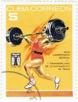 (1973-068) Марка Куба "Поднятие штанги 5"    Панамериканский ЧМ по тяжелой атлетике III O