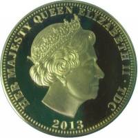 (№2013) Монета Тристан да Кунья 2013 год 5 Crowns (Принц Джордж На Крестинах - Позолоченные)
