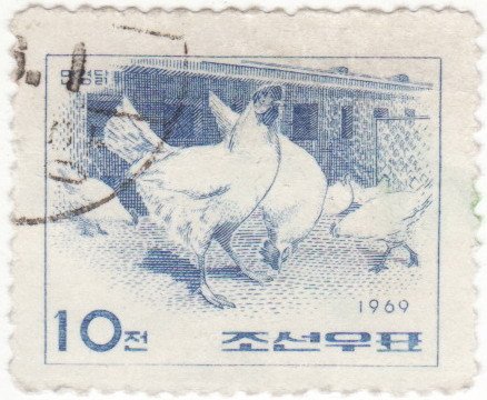 (1969-029) Марка Северная Корея &quot;Куры&quot;   Домашние птицы III Θ