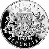 () Монета Латвия 1999 год 1 лат ""   AU