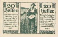 (№1920) Банкнота Австрия 1920 год "20 Heller"