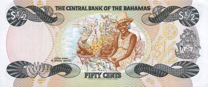 (№1984P-42a) Банкнота Багамские острова 1984 год &quot;frac12; Dollar&quot;