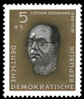 (1960-007) Марка Германия (ГДР) "Лотар Эрдман"    Герои сопротивления II Θ