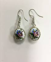 Серьги "Финифть", серебрение (сост. на фото)