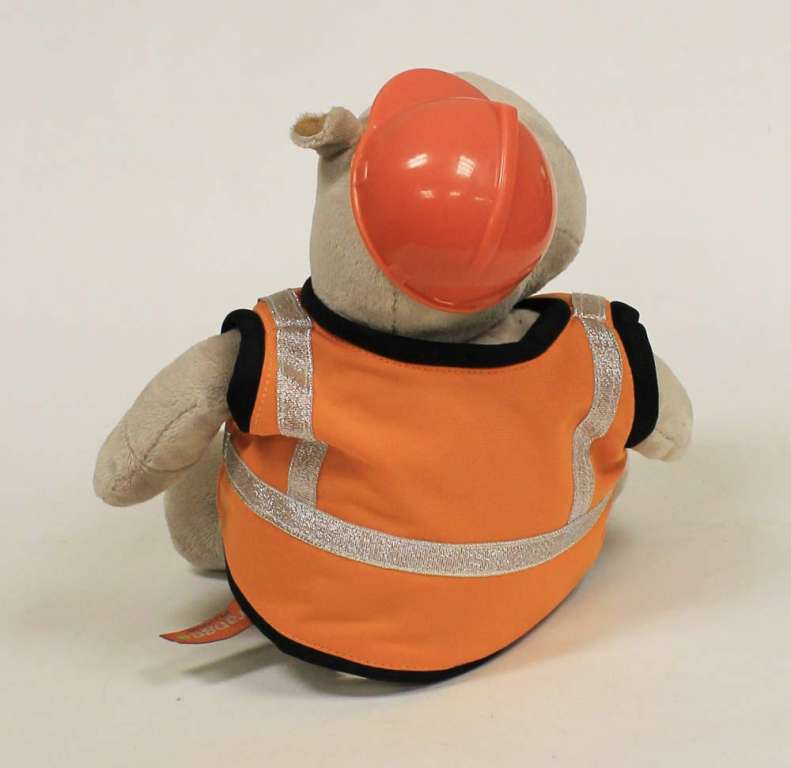 Мягкая игрушка &quot;Бегемотик в костюме рабочего&quot;, Orange Toys, 24 см (состояние на фото)