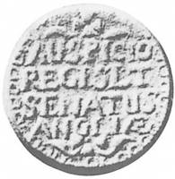 (№1754km169) Монета Индия 1754 год frac12; Pice (GR (Georgius Rex - for King George I))