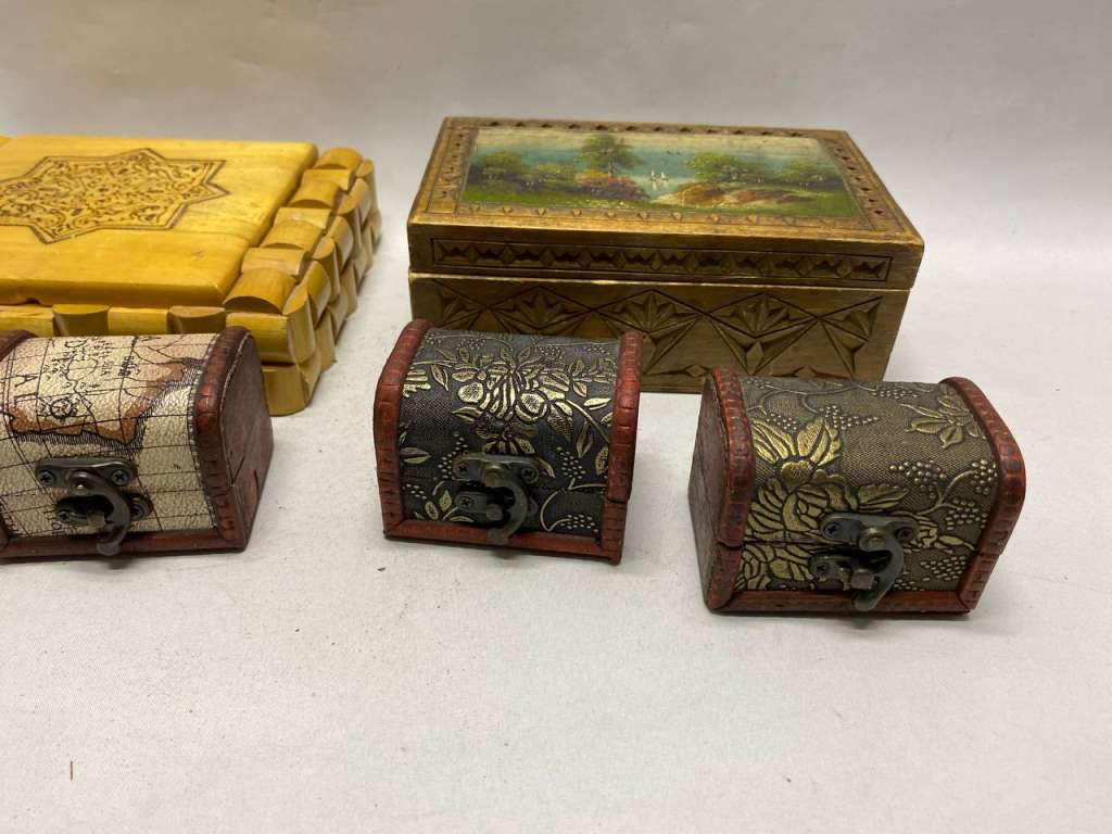 Шкатулка дерево, 6 штук набор