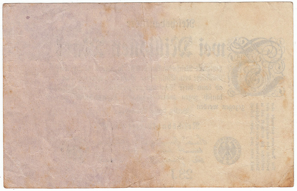 (1923) Банкнота Германия 1923 год 2 000 000 марок  5-й выпуск  VF