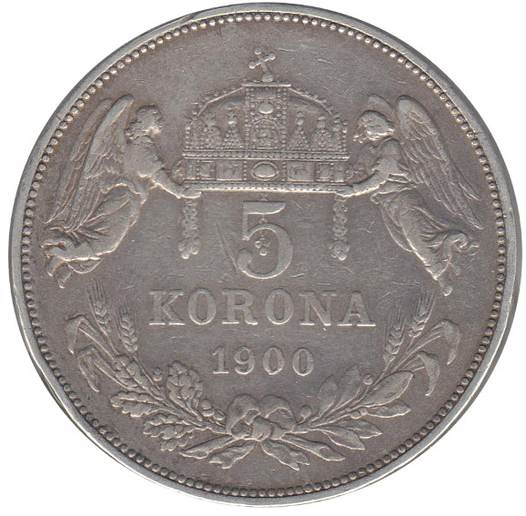  Монета Австро-Венгрия 1900 год      Серебро (Ag)  XF