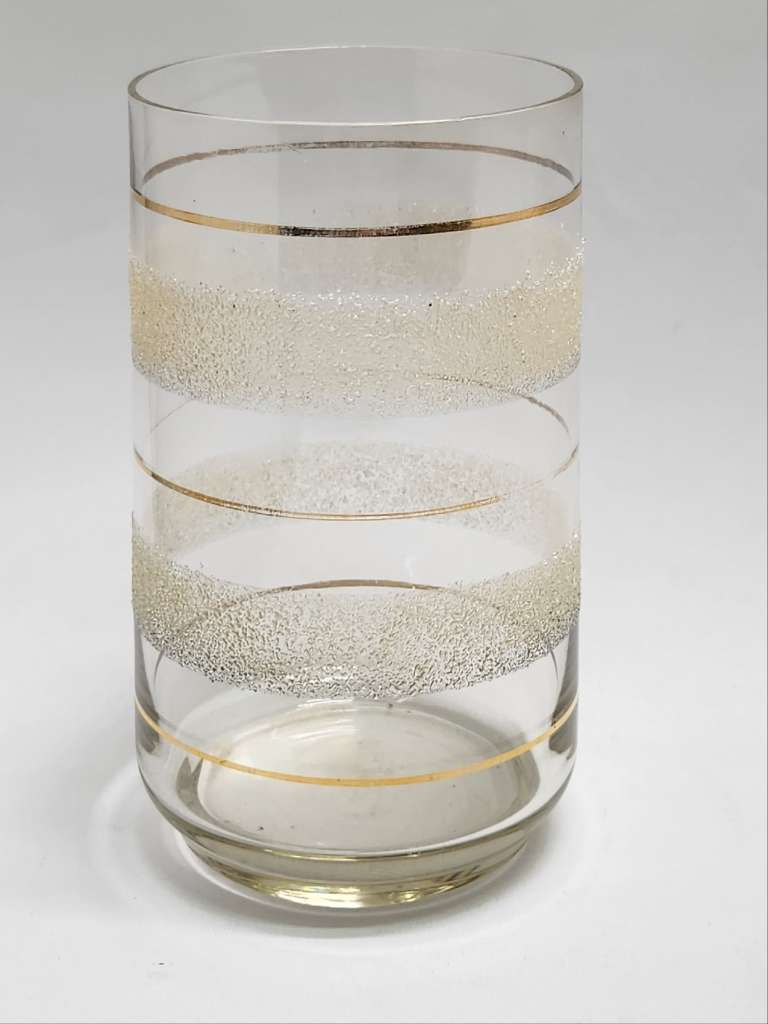 Стаканы 6 шт прозрачное стекло позолота напыление 