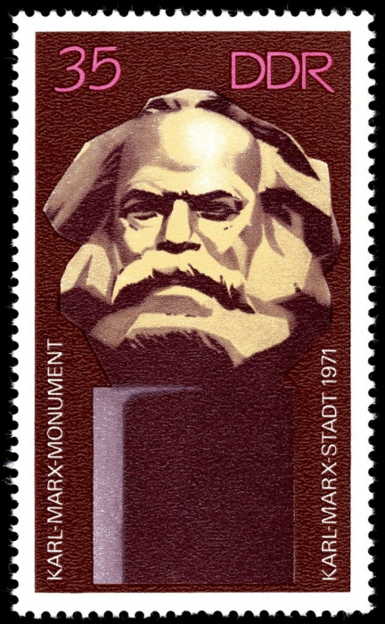 (1971-078) Марка Германия (ГДР) &quot;Карл Маркс&quot;    Мемориалы II Θ