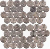 1997-2014, 26 монет по 1 коп Набор монет Россия 1997-2009 СПМД и ММД, 2014ММД  Без 2002М  XF