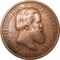 (№1868km474) Монета Бразилия 1868 год 20 Reacute;is