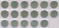 (1961-1991, 15 копеек, 17 монет) Набор монет СССР "61, 77-90, 91л, 91м"   XF