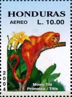 (№2004-1742) Марка Гондурас 2004 год "Saimiri sciureus", Гашеная