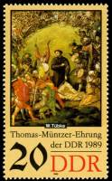 (1989-061) Марка Германия (ГДР) "Мюнцер в бою"    Томас Мюнцер II Θ