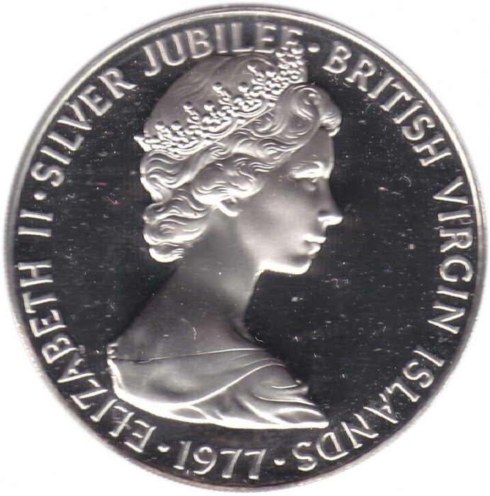 (1977) Монета Британские Виргинские острова 1977 год 50 центов &quot;Птицы&quot;  Серебро Ag 925 Серебро Ag 92
