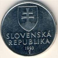 (№1993km13) Монета Словакия 1993 год 2 Korun