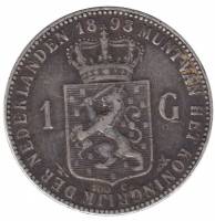 () Монета Нидерланды (Голландия) 1898 год 1 гульден ""  Серебро (Ag)  UNC