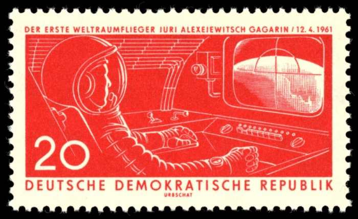 (1961-017) Марка Германия (ГДР) &quot;Космонавт&quot;    Космические полеты III O