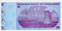 (,) Банкнота Зимбабве 2009 год 20 долларов "Балансирующие скалы"   UNC