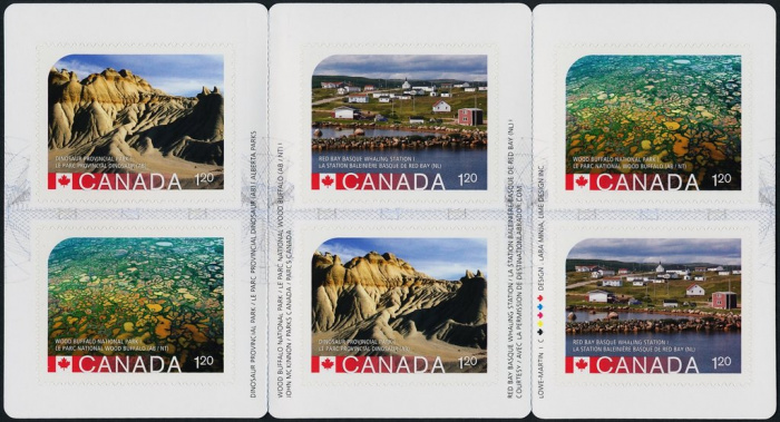 Лист марок Канада 2015 год &quot;Брошюра Всемирного наследия&quot;, Гашеный