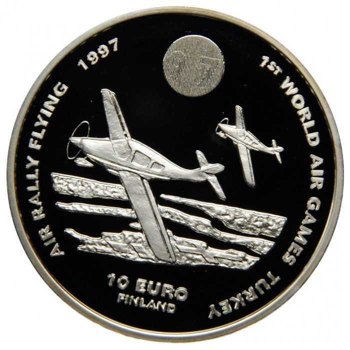 (1997) Монета Финляндия 1997 год 10 евро &quot;Малая авиация&quot;  Серебро (Ag)  PROOF