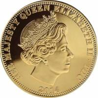 (№2014) Монета Тристан да Кунья 2014 год 5 Crowns (Святого Николая Рождество - Позолоченные)