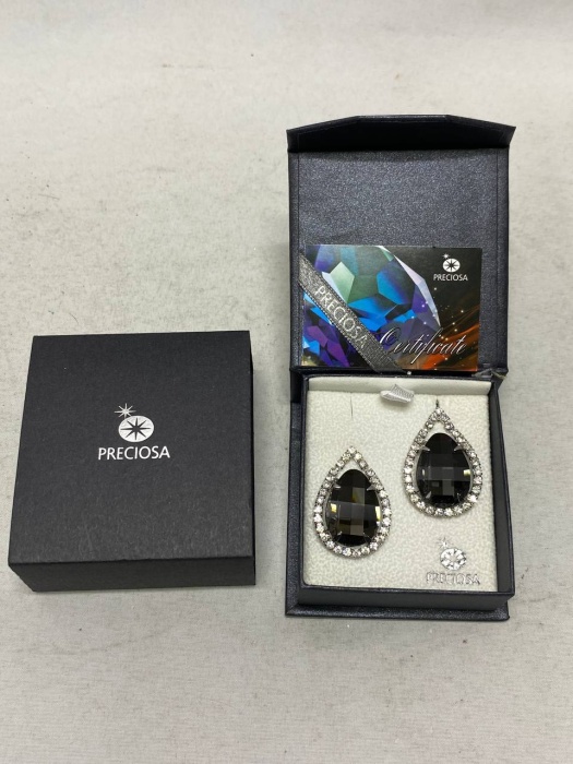 Серьги гвоздики хрусталь кристаллы Чехия Preciosa