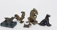 Набор бронзовых миниатюр, 5 шт, 3-5 см, СССР (сост. на фото)