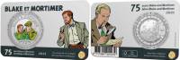 (19) Монета Бельгия 2021 год 5 евро "Блейк и Мортимер. 75 лет"  Медь-Никель  Coincard Color