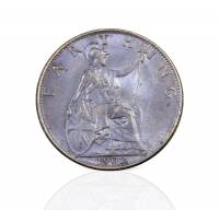 (1902) Монета Великобритания 1902 год 1 фартинг "Эдуард VII"  Бронза  VF