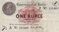 (№1917P-1g) Банкнота Индия 1917 год "1 Rupee" (Подписи: M)