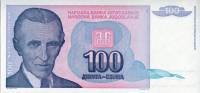 (1994) Банкнота Югославия 1994 год 100 динар "Никола Тесла"   UNC