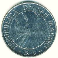 () Монета Сан-Марино 1974 год 100  ""   Никель  UNC