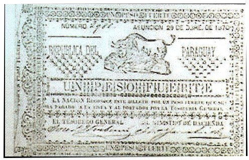 (№1870P-38b) Банкнота Парагвай 1870 год &quot;1 Peso&quot;