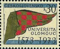 1973-037 Марка Чехословакия Университет Оломоуца   400 лет университету Оломоуца III O